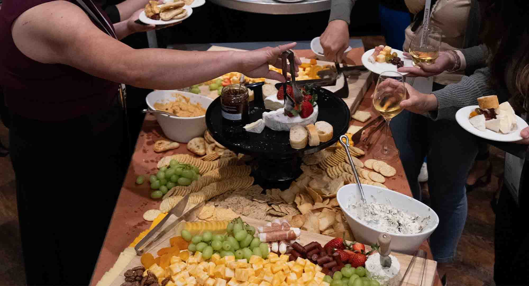 food on a table at a catered event